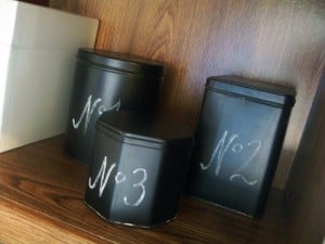 DIY Chalkboard Kitchen Canisters Set Angie Holden The Country Chic   Chalkboard Tins 003 300x225 