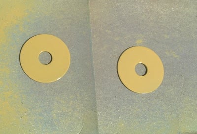 Spray painted metal washers used for magnets