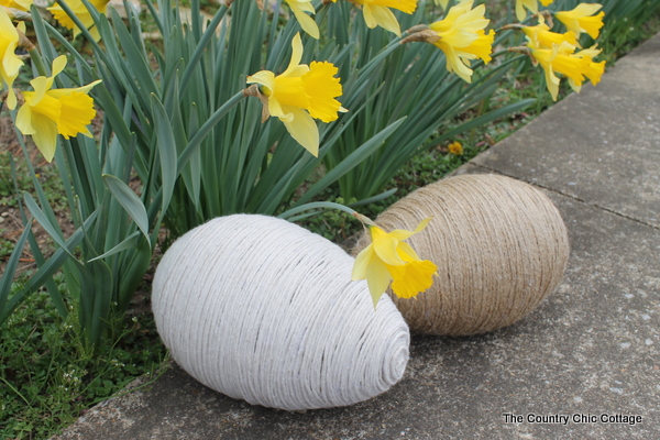 Jumbo Large Easter Egg Made of Thick Twine Jute Rustic Home