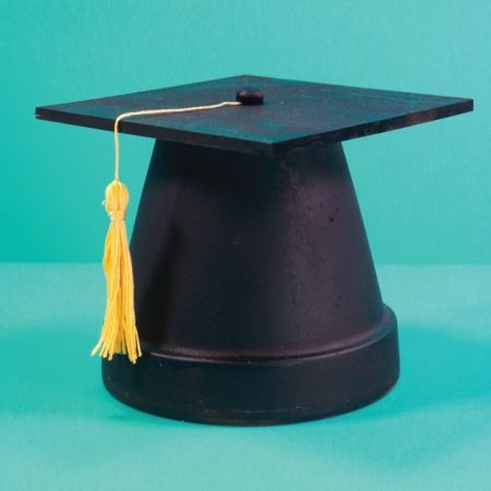 Clay Pot Graduation Cap Decor by That's What Che Said