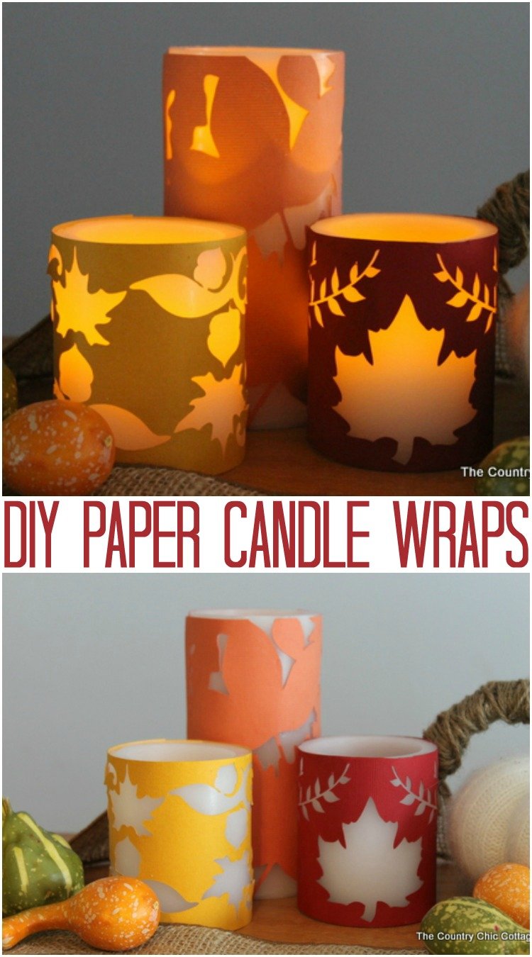 DIY Paper Candle Wraps The Country Chic Cottage   Paper Candle Wraps 