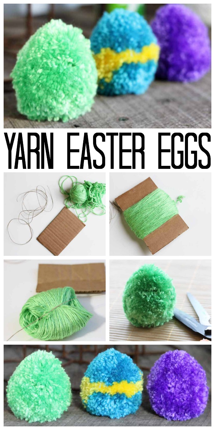 How to Craft Pom Pom Easter Eggs from Yarn - The Country Chic Cottage