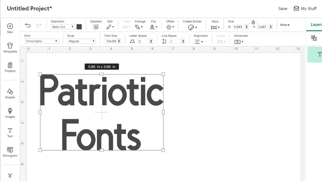 Using system fonts in Cricut design space