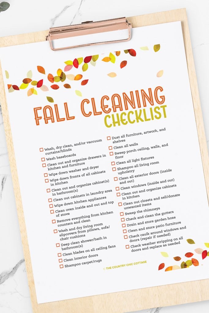 Fall Cleaning Checklist Printable for Free Angie Holden The Country