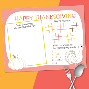 Free Printable Thanksgiving Placemat