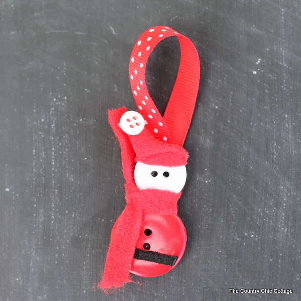 Santa Button Ornament Kids Craft