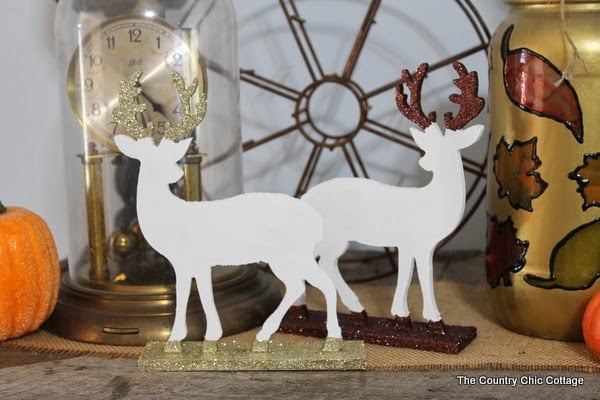 Glitter Dipped Deer Silhouettes