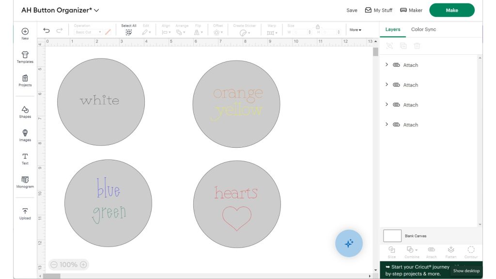 Adding text to mason jar labels in Cricut Design Space