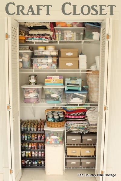 How to Turn a Cluttered Closet into Organized Craft Storage - Pretty Real