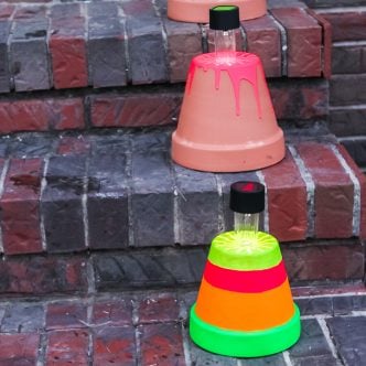 DIY Solar Lights with Neon Paint - Angie Holden The Country Chic Cottage