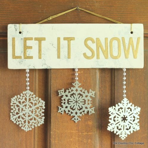 Metallic Let it Snow Sign - Angie Holden The Country Chic Cottage