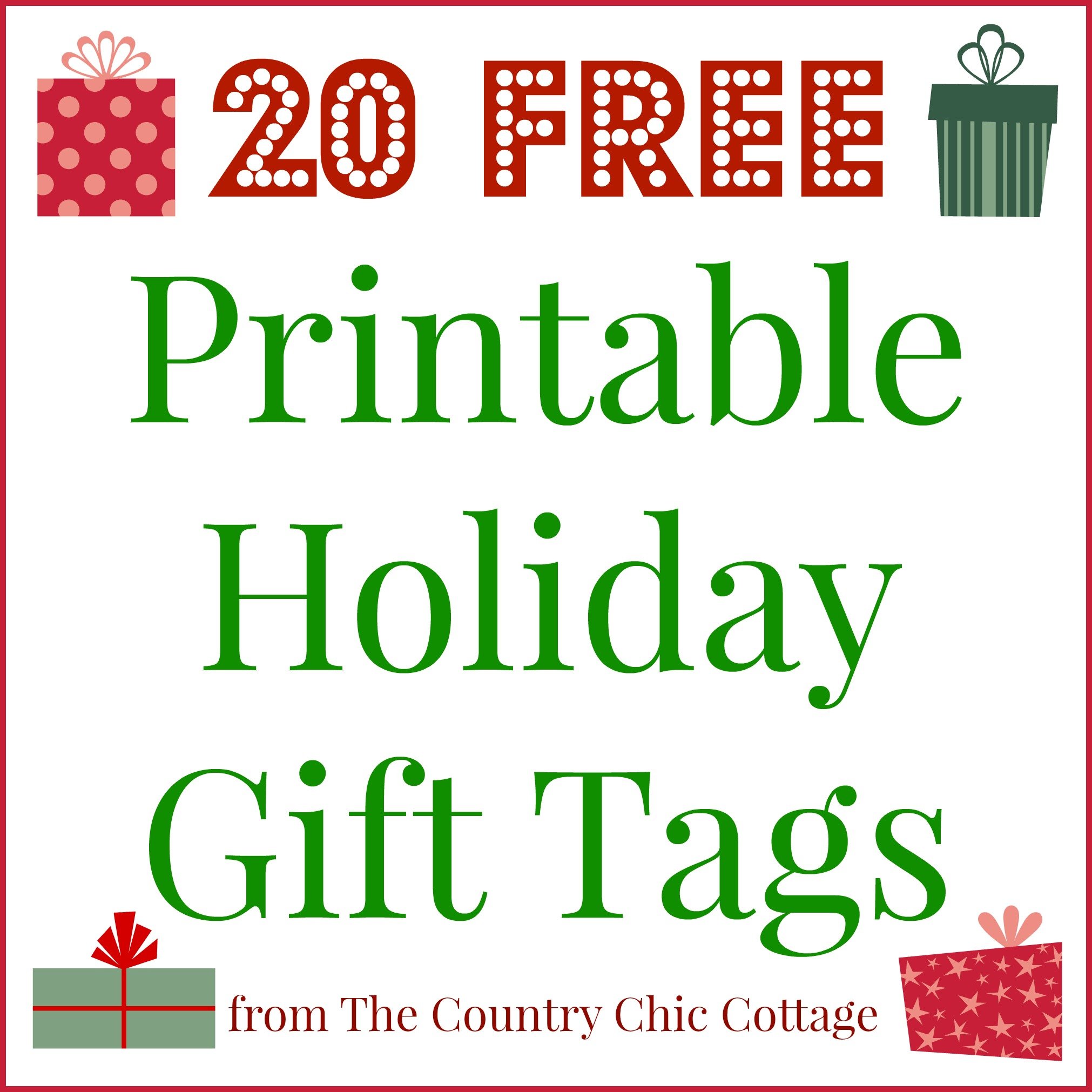 20 Printable Holiday Gift Tags (FOR FREE!!) - Angie Holden The Country Chic  Cottage