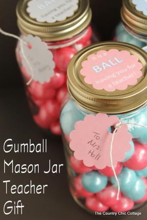 Gumball Mason Jar Teacher Gift - Angie Holden The Country Chic Cottage