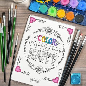 color my heart happy page