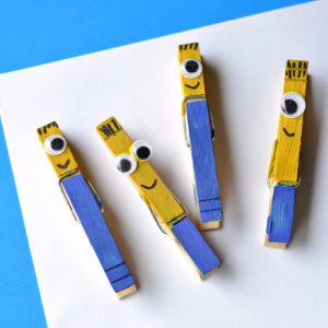 Minion Clothespin Craft for Kids by Glue Sticks Gumdrops