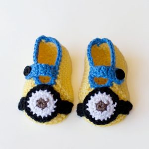 Minion Inspired Baby Booties Crochet by Hopeful Honey