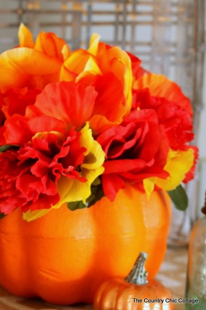 Dollar Store Pumpkins: Festive Floral Arrangement! - Angie Holden The ...