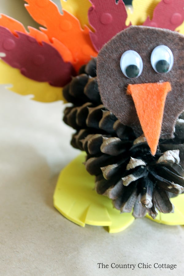 DIY Turkey Pinecone (Thanksgiving Craft for Kids) Angie Holden The