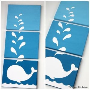 Make your own whale canvas art in just minutes with this craft tutorial!