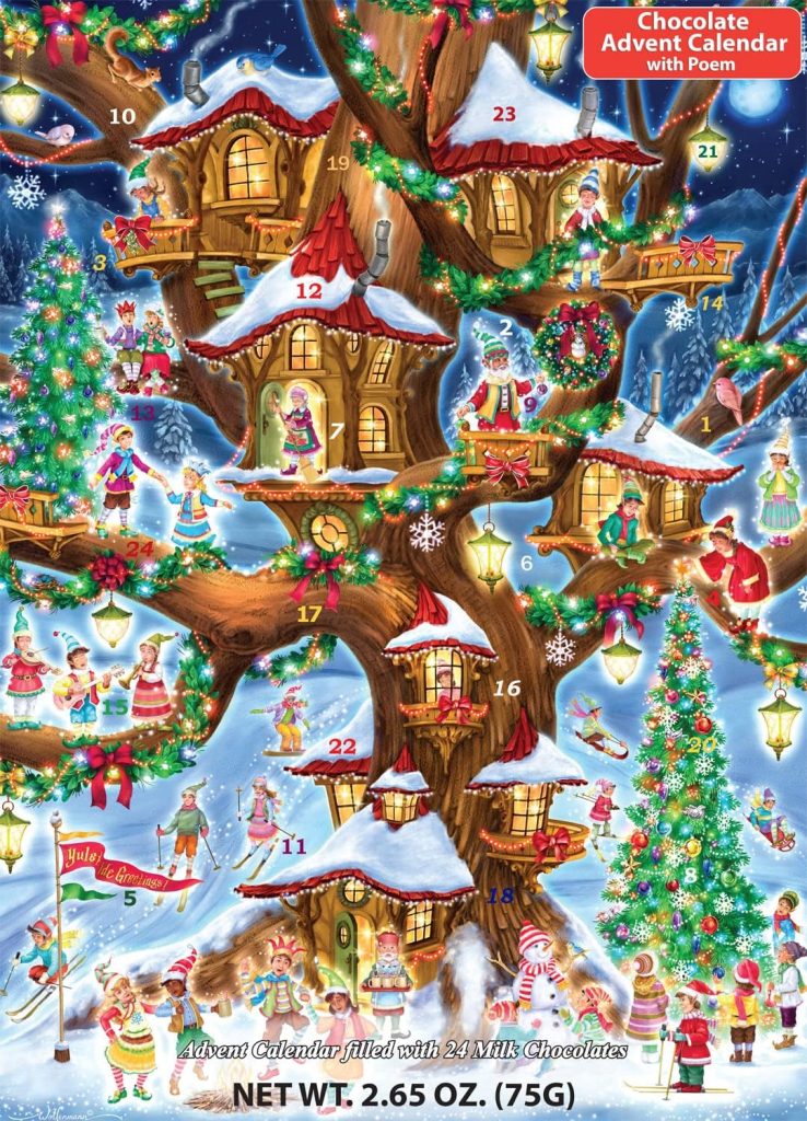 Vermont Christmas Company Elves Treehouse Chocolate Advent Calendar