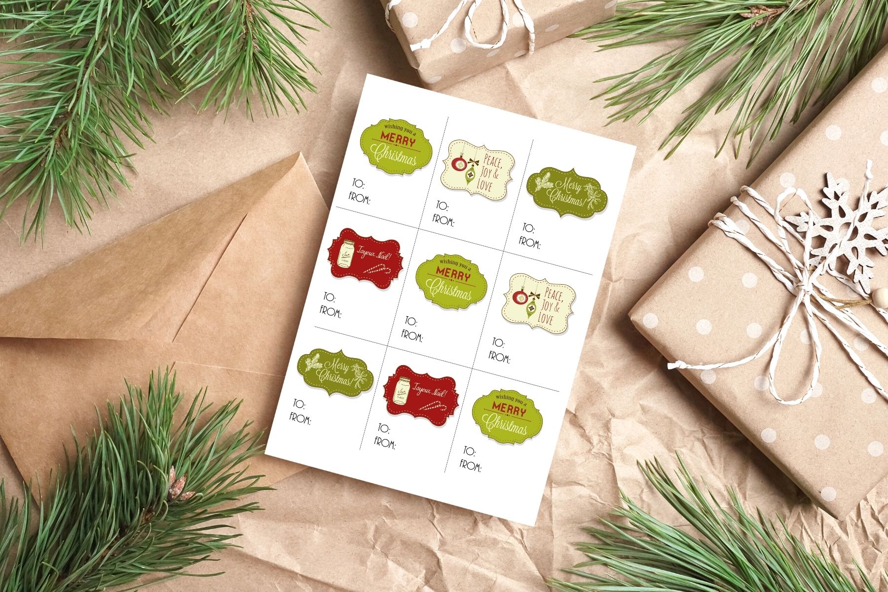 Christmas Gift Labels Free Printable Stickers for Cricut