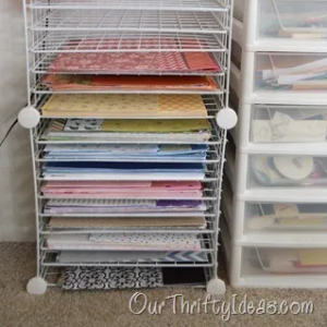 Scrapbook Paper Organizer by Our Thrifty Ideas