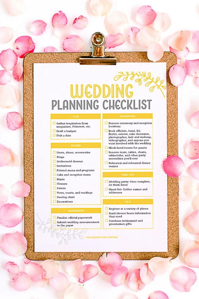 Download Free Printable Wedding Planner Perfect For Brides The Country Chic Cottage
