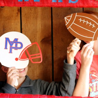 Make these football party photo booth props in just minutes! Add some fun to any football party with a photo booth!