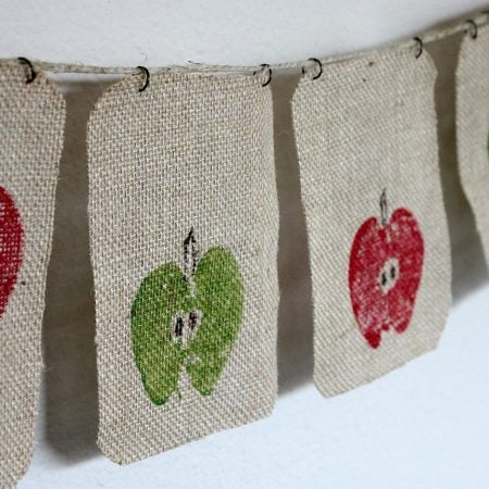 Burlap Apple Banner by Fun Family Crafts