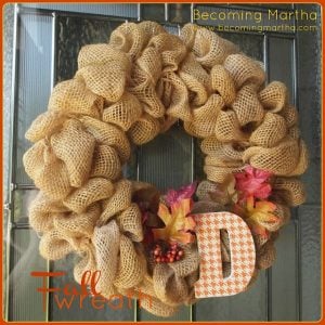 Monogrammed Burlap Wreath by The Simply Crafted Life