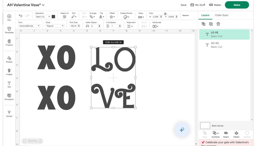 Making a stencil mask in Cricut design space.