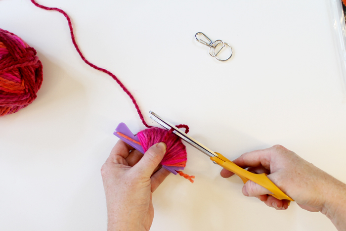DIY Cherry Pom Pom Keychain 🍒 / handmade cherry keychain / DIY