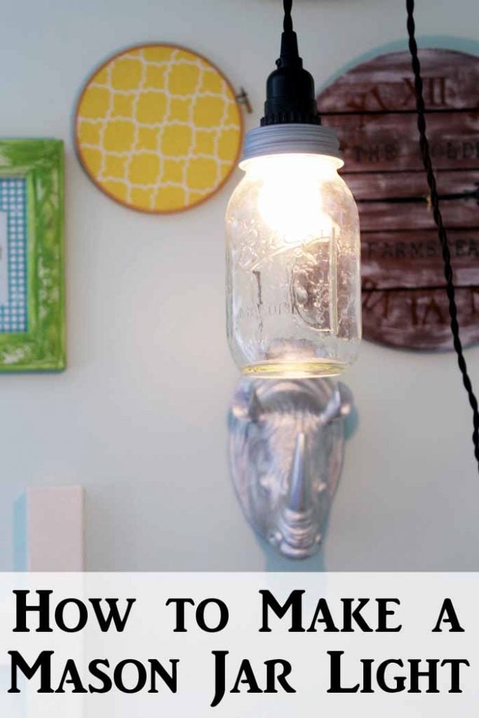 How to make a mason jar light in just minutes! A super easy tutorial for a pendant light!