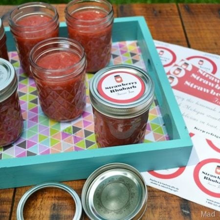 Strawberry Rhubarb Freezer Jam by Mad In Crafts