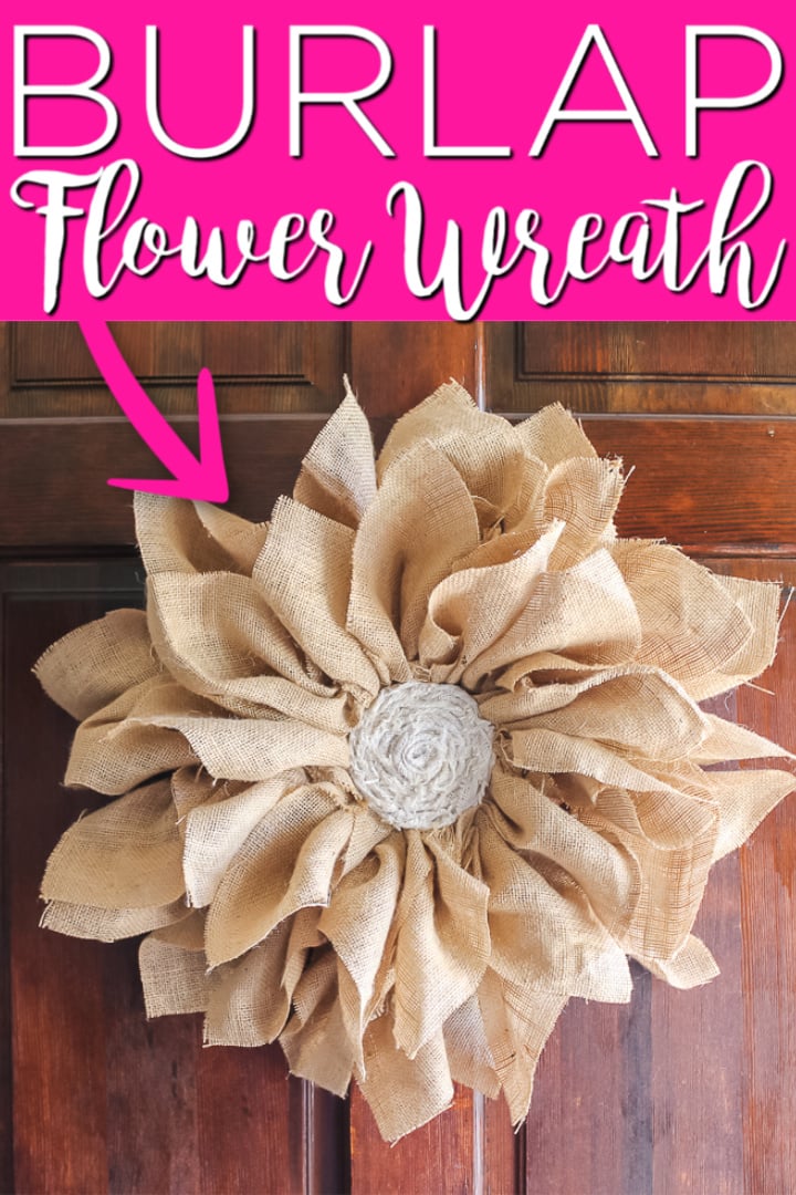 Scrap Fabric and Burlap Spring Flower made with all scrap supplies!