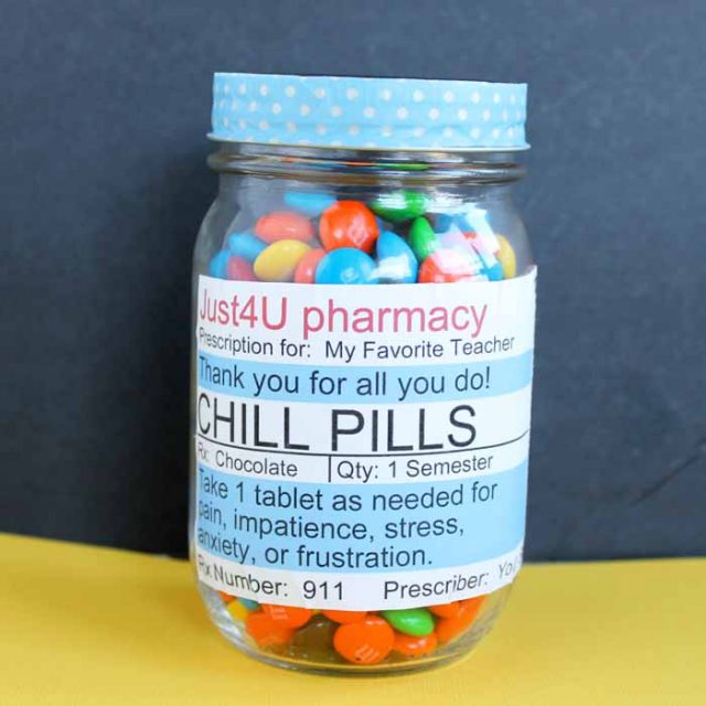 Teacher Thank You Gift - Chill Pill Jar - Angie Holden The Country Chic ...