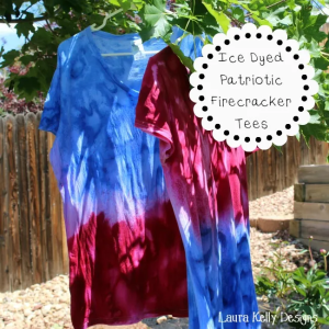 Ice Dyed Patriotic Firecracker T-Shirts by Laura Kelly