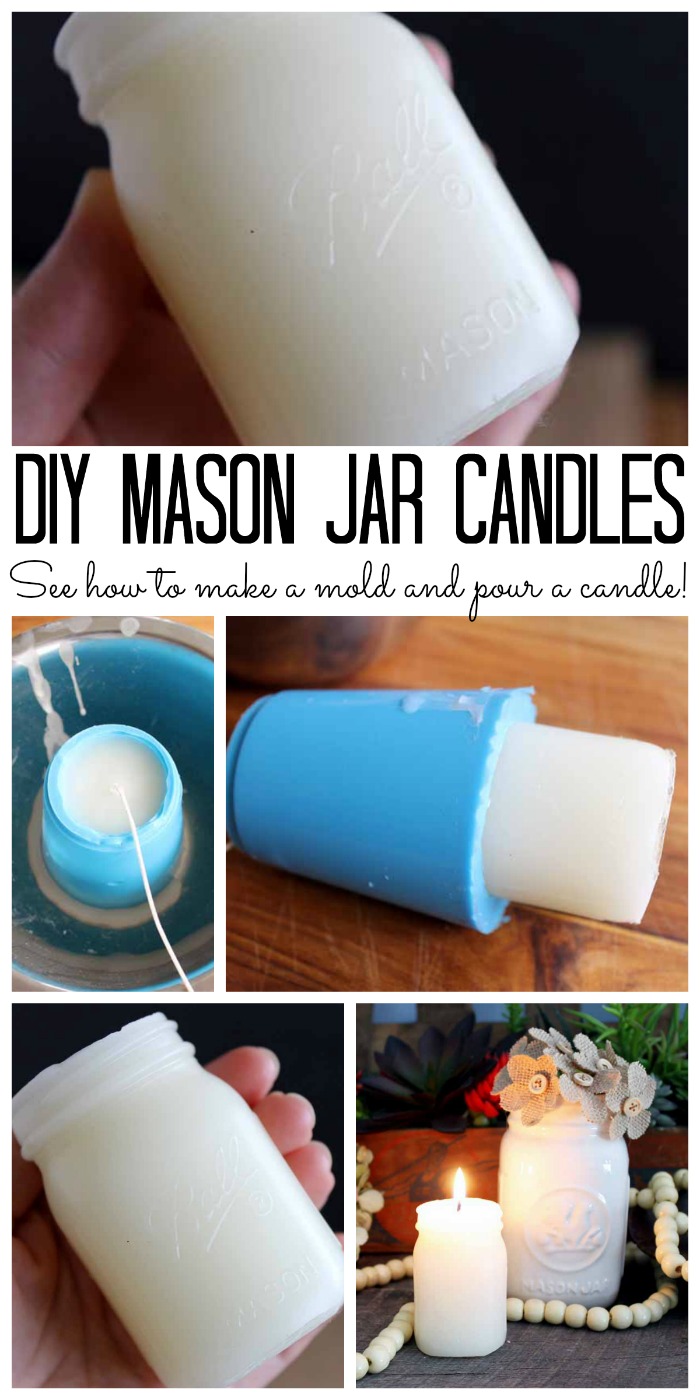 DIY Mason Jar Candle Molds and Candles - Angie Holden The Country