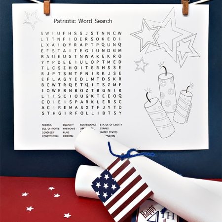 Free Printable Patriotic Word Search Activity Sheet by Carla Schauer