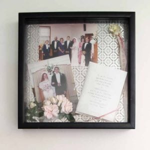 Wedding Keepsakes - add your memories to shadowboxes for a different way to display them!