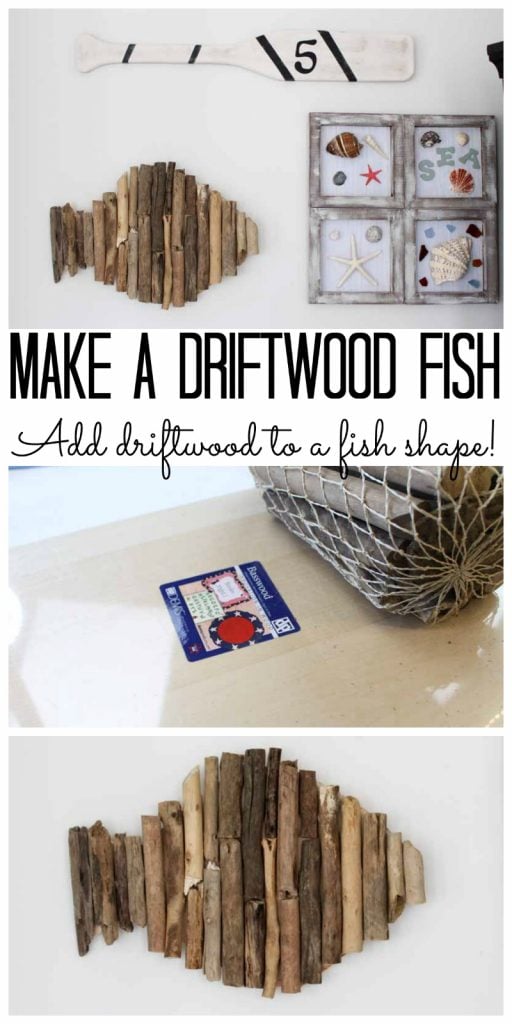 make a driftwood fish collage with text overlay