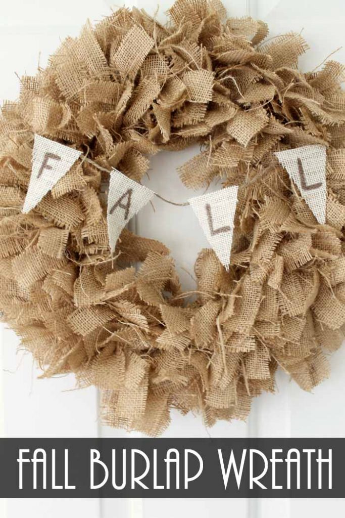 Make a fall burlap wreath with this simple technique!