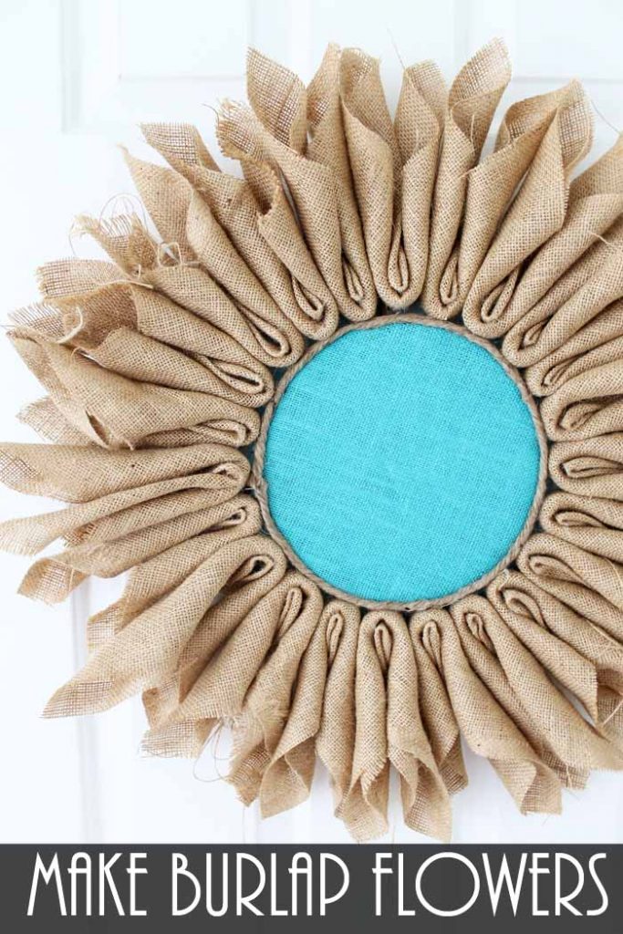 Learn how to make burlap flowers! A simple project that will look great as a wreath or in your home decor!