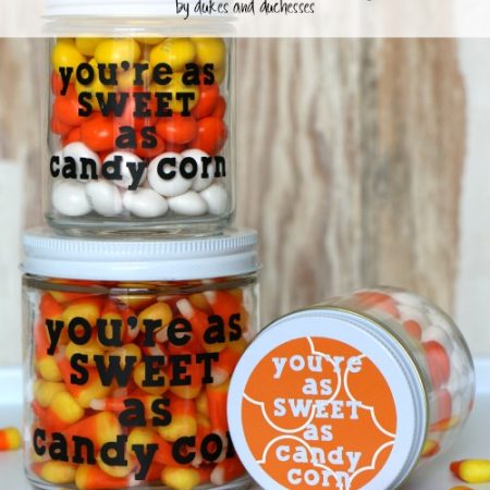 Candy Corn Halloween Gift Jar by Dukes and Duchesses