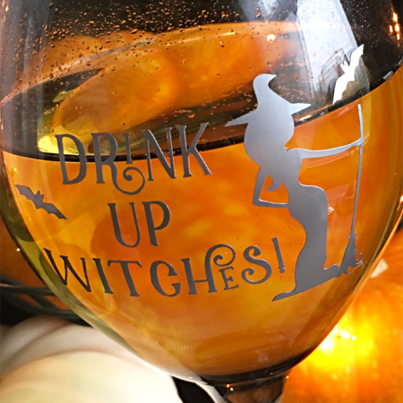 DIY Halloween Wine Glasses with Vinyl by Carla Schauer Studio