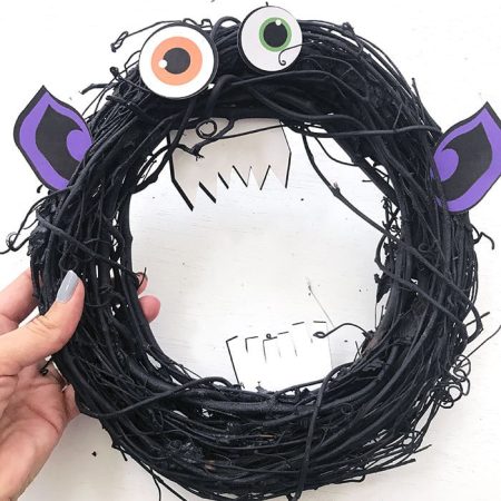 DIY Monster Wreath Cricut Cutouts by 100 Directions