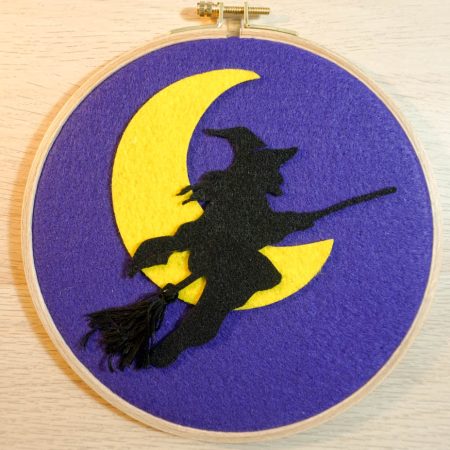 Witch Silhouette Hoop Art by Abion Gould