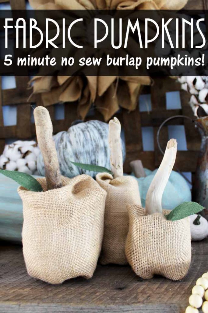 fabric pumpkins made from burlap