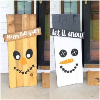 Holiday Signs: Reversible Scarecrow and Snowman - Angie Holden The ...