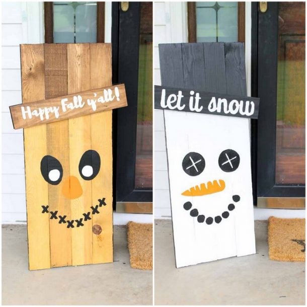 Holiday Signs: Reversible Scarecrow and Snowman - Angie Holden The ...